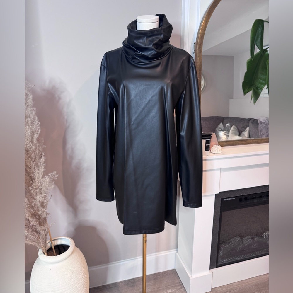 Black Faux Leather Dress/Top